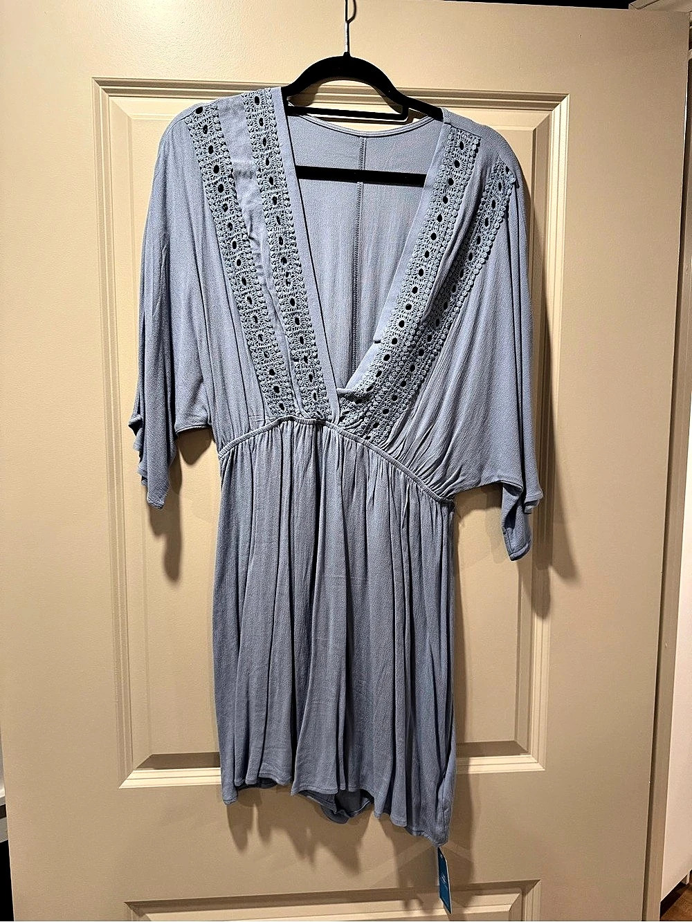 CUPSHE Blue romper cover up Size L NWT